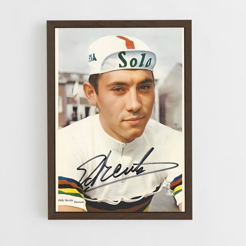 Poster Eddy en Blanc – affiche Cyclisme (vue 5)